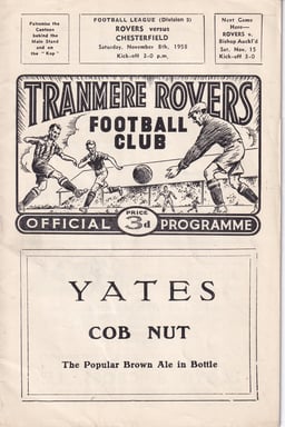 Tranmere Rovers v Chesterfield Match Programme 1958-11-08